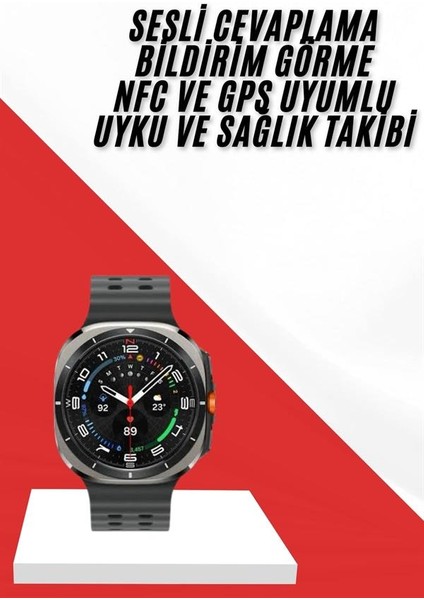 Akıllı Saat Müzik Dinleme Nabız Ölçer Nfc ve Gps Uyumlu Sesli Asistan - ?89?47E0-0G7889