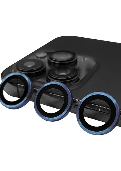 Iphone 15 Pro Max Raze Metal Kamera Lens - Lacivert