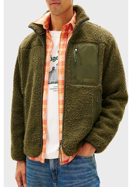 Regular Fit Dik Yaka Polar Femuarlı Ceket Erkek Ceket MW0MW40420 Mt1