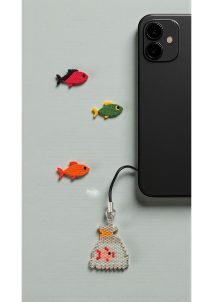 Miyuki Boncuk El Yapımı Balık Telefon Çarmı - Charm