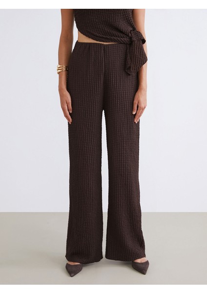 Yeni Sezon Beli Lastikli Dokulu Kadın Pantolon fiyatları