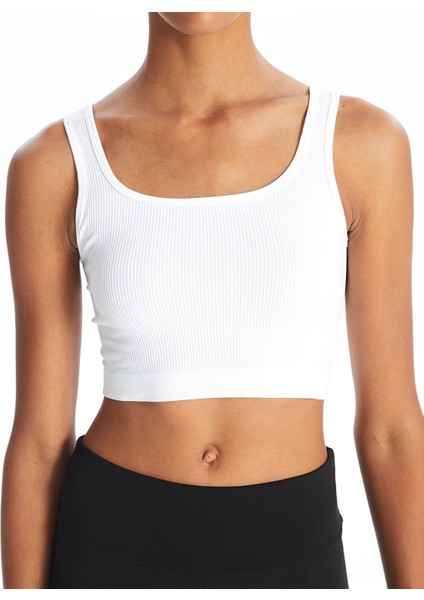 Yeni Sezon U Yaka Düz Askılı Kadın Crop modelleri