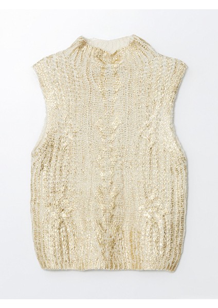 Yeni Sezon Yarım Balıkçı Yaka Kendinden Desenli Kadın Triko Süveter fırsatları