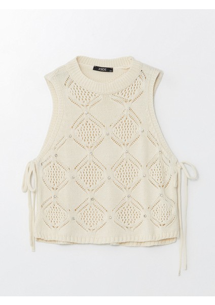 Yeni Sezon Bisiklet Yaka Ajurlu Kadın Triko Süveter indirimleri