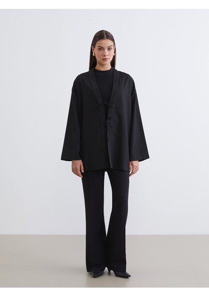 Yeni Sezon Şal Yaka Çizgili Oversize Kadın Kimono fiyatları