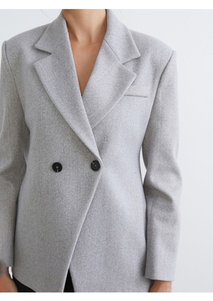 Yeni Sezon Kruvaze Yaka Kadın Kaşe Blazer Ceket modelleri