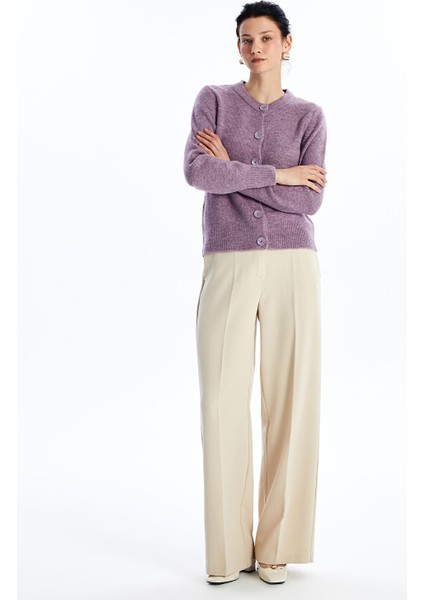 Yeni Sezon Bisiklet Yaka Düz Uzun Kollu Kadın Triko Hırka modelleri