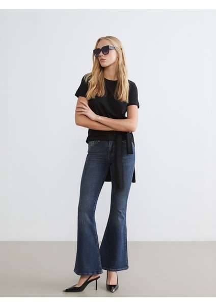 Yeni Sezon Flare Kadın Jean Pantolon