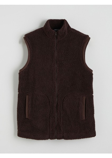 Yeni Sezon Dik Yaka Kadın Pelüş Yelek indirimleri