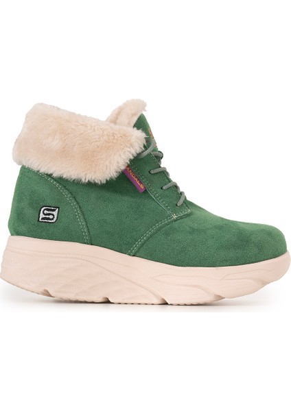 Kadın Süet Kürklü Kısa Spor Bot SS001-0478 Yeşil