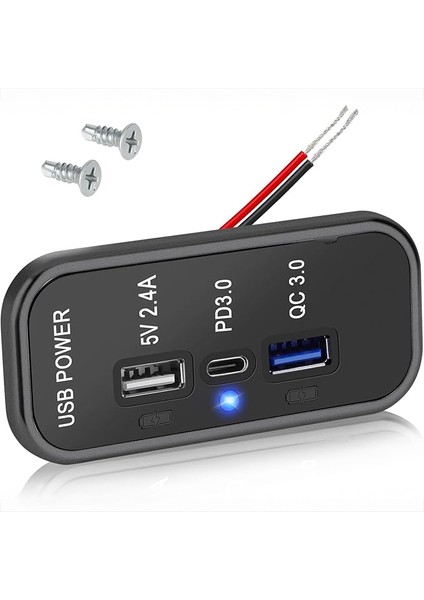 USB Car Charger - UCC-316 2.4A+QC+PD