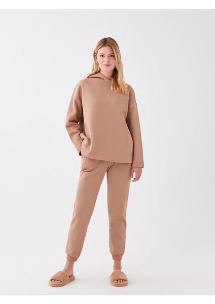 Yeni Sezon Kapüşonlu Düz Uzun Kollu Kadın Sweatshirt Pijama Üstü modelleri