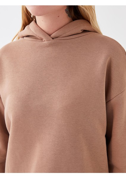 Yeni Sezon Kapüşonlu Düz Uzun Kollu Kadın Sweatshirt Pijama Üstü fırsatları