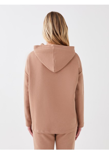 Yeni Sezon Kapüşonlu Düz Uzun Kollu Kadın Sweatshirt Pijama Üstü indirimleri