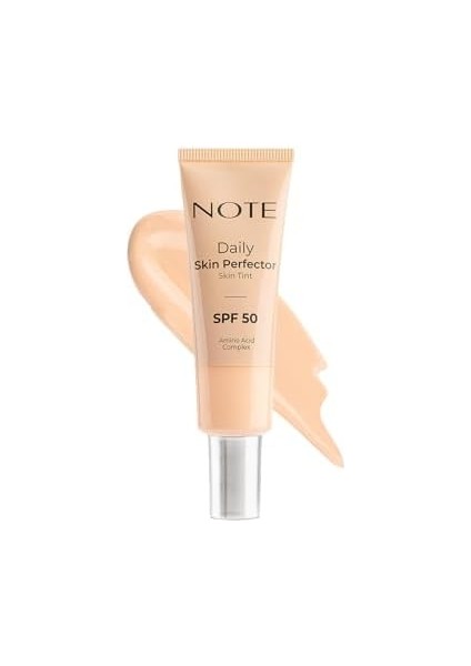Note Daily Skin Perfector Skin Tint 100 Spf 50 Ton Eşitleyici Doğal Bitişli Renkli Nemlendirici