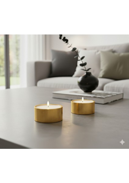 El Yapımı Som Pirinç Tealight Mumluk ( 1 Adet )