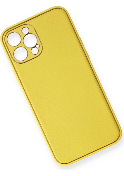 Iphone 12 Pro Max Kılıf Coco Deri Silikon Kapak - Sarı fiyatları
