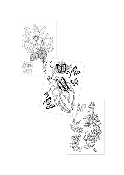 Artikel 3'lü Geçici Dövme Seti,geçici Tattoo,vücut Dövme,kol Bilek Dövme,boyun Dövme,sırt Dövme