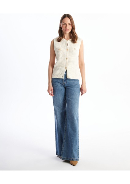 Yeni Sezon Bisiklet Yaka Ajurlu Kadın Triko Süveter fiyatları