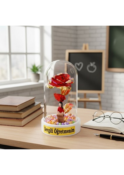 Sonsuzluk Güllü Ters Fanus - Öğretmenler Günü Hediyesi fiyatları