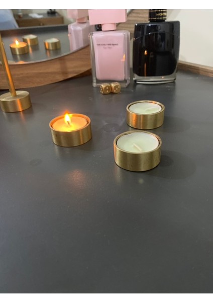 El Yapımı Som Pirinç Tealight Mumluk ( 1 Adet )