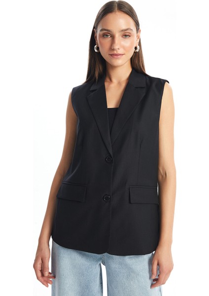 Yeni Sezon Ceket Yaka Kadın Klasik Yelek