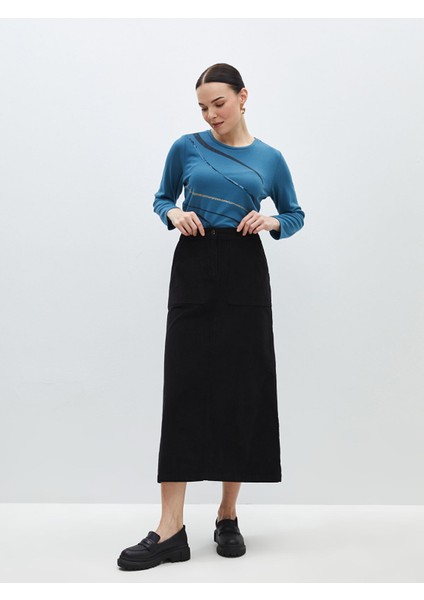 Yeni Sezon Kadın Standart Fit Düz Etek