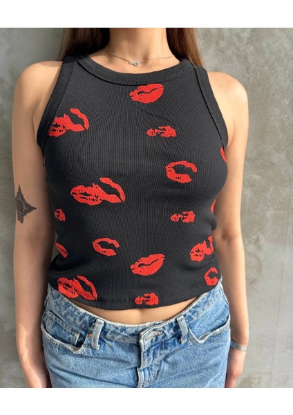 Sptrns Öpücük Baskılı Bluz Siyah (Beden: Standart) fiyatları