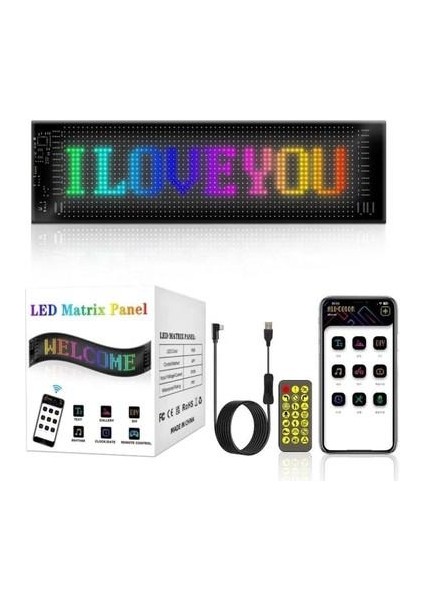 LED Matrix Panel – Mobil Kontrollü Rgb Kayar Yazı ve Animasyon Ekranı | Uzaktan Kumandalı – Renkli Metin & Görsel Gösterimi