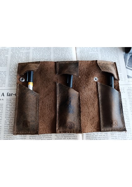 Crazy Gerçek Deri Tamamen El Emeği Özel Kalemleriniz Için Kalemlik Kalemkutu (8*18CM ) NLU63 modelleri