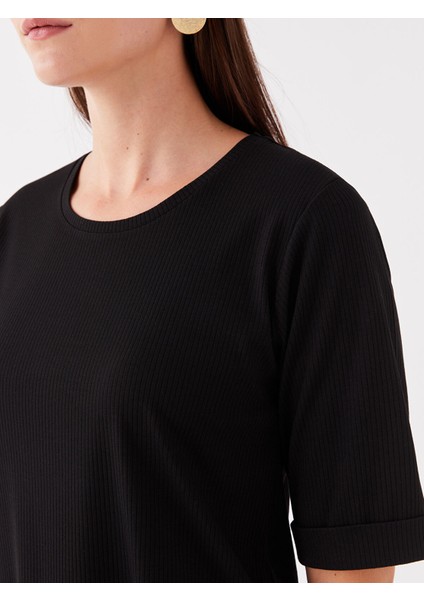 Yeni Sezon Bisiklet Yaka Düz Kısa Kollu Kadın Tişört fırsatları