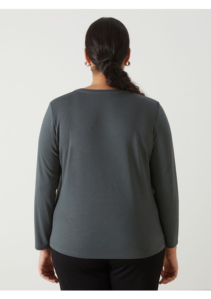 Yeni Sezon Bisiklet Yaka Desenli Kadın Bluz fırsatları