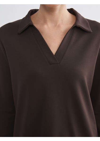 Yeni Sezon Polo Yaka Kadın Sweatshirt modelleri