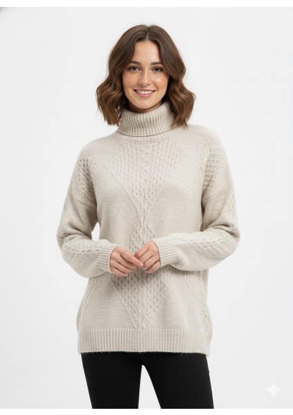 Kadın Balıkçı Yaka Kazak 7344