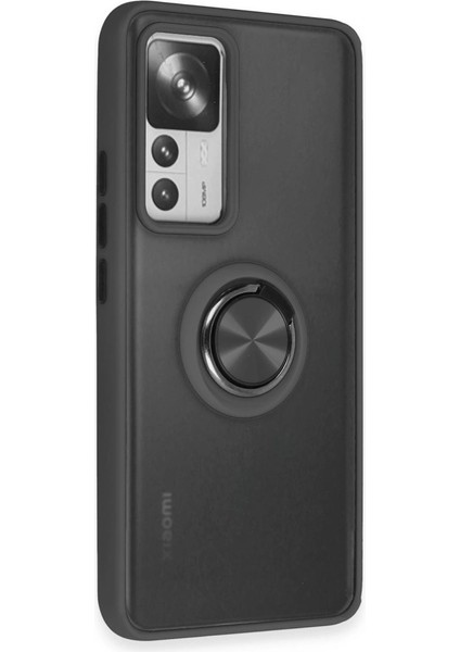 Xiaomi Mi 12T Pro Kılıf Montreal Yüzüklü Silikon Kapak - Siyah fiyatları