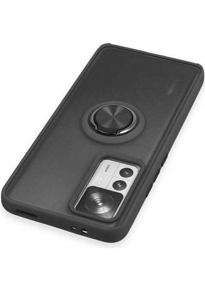 Xiaomi Mi 12T Pro Kılıf Montreal Yüzüklü Silikon Kapak - Siyah fırsatları