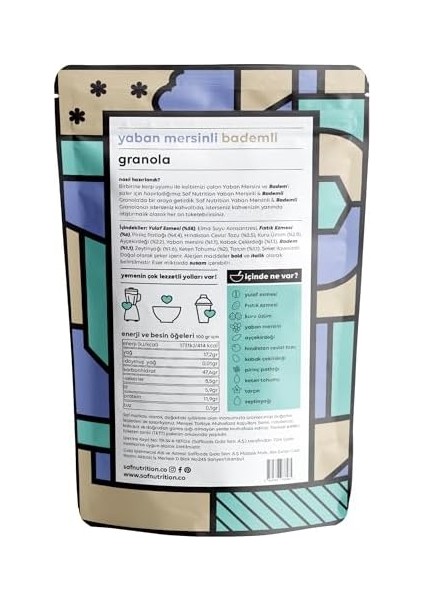 Saf Yaban Mersinli & Bademli Granola 360GR