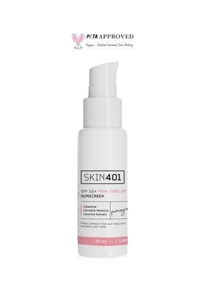 SKIN401 SPF50+ Pink Tone Up Sunscreen Pembe Ton Eşitleyici Güneş Kremi 50 ml