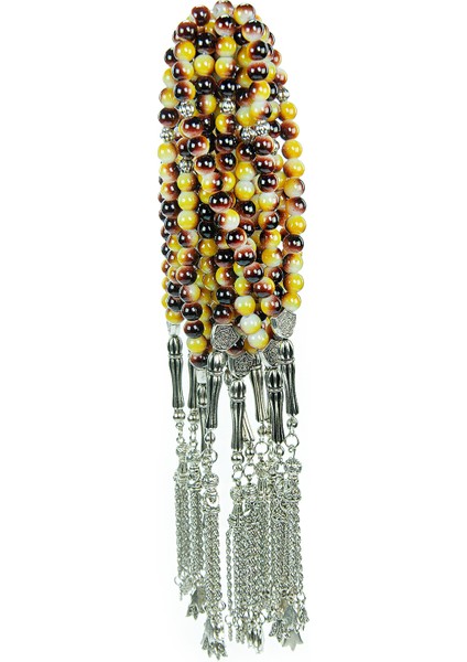 10 Adet 33LÜ Hac Umre Hediyelik Tesbih - Kahverengi Sarı fiyatları