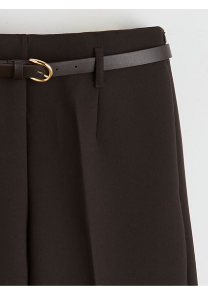 Yeni Sezon Beli Kemerli Geniş Paça Kadın Pileli Pantolon indirimleri