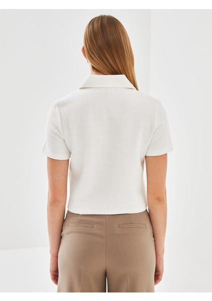 Yeni Sezon Polo Yaka Dokulu Kadın Tişört fırsatları