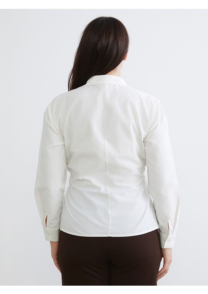 Yeni Sezon Büyük Beden Bağlama Detaylı Kadın Gömlek fırsatları