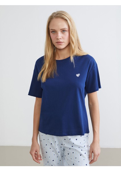 Yeni Sezon Bisiklet Yaka Baskılı Kadın Pijama Takımı fiyatları