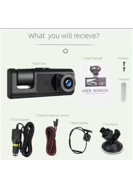3 Kanal Araba Dvr Hd 1080P 3 Lensli Araç Içi Kameraüç Yönlü Kamera Dvr Araç Kamera modelleri