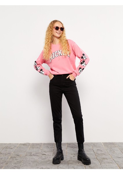 Yeni Sezon Kadın Mom Fit Düz Jean Pantolon