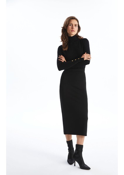 Yeni Sezon Beli Lastikli Kadın Kalem Etek