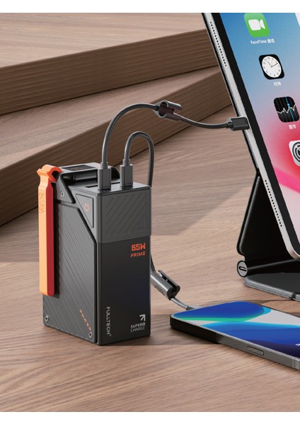 FP44 65W Prime 30000MAH LCD Ekranlı Süper Hızlı Powerbank | 2x Usb-C Çıkış, Dahili Type-C Kablo, 4 Cihaz Aynı Anda Şarj, Akıllı Dijital Gösterge fırsatları