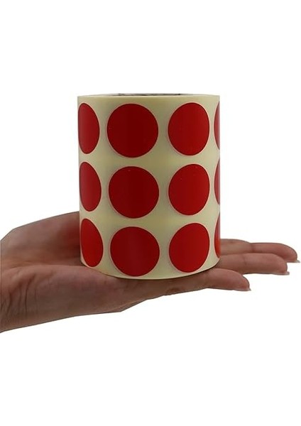 Etiketler, Hazır Al Hızlı Al 25MM Yuvarlak Etiket Kalıcı Renk Kodu Nokta Çıkartmaları, Rulo Başına 2500 Etiket, Kaplamalı Rulo Etiket Yan Yana 3lü (Kırmızı) modelleri