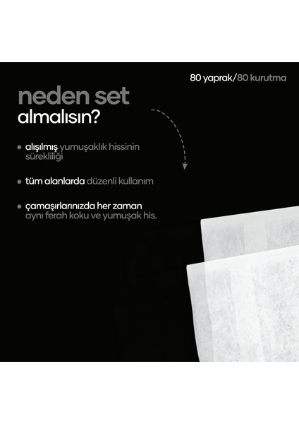 2'li Set Çamaşır Kurutma Mendili 40 Yaprak Ütüye Son Çamaşırlarda Ekstra Yumuşaklık fiyatları