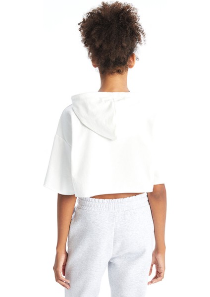 Yeni Sezon Baskılı Kısa Kollu Crop Kadın Hoodie fırsatları